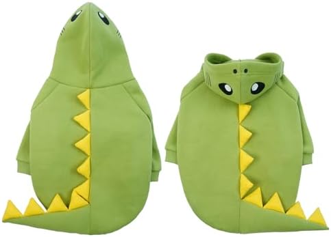 Lelepet Dog Dinosaur Costume Small Dog Halloween Costume Warm Fleece Hoodie - Image 2