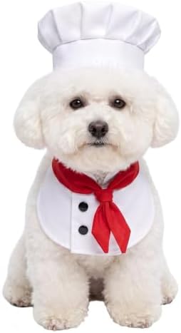 2 Piece Chef Dog Halloween Costume for Small Medium Dogs Cats(Large) by Unknown