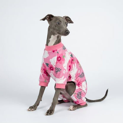 Fitwarm Floral Bunny Dog Pajamas, Cute Easter Outfit for Small Dogs Girl, Festive Pet Clothes, Pink, Red, White, Small - Image 4