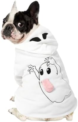 NACOCO Halloween Ghost Dog Costume - Pet Christmas New Year Hoodie Warm Party Coat Outfit for Small and Medium Cat Dog Clothes(White Ghost,M) by HOME