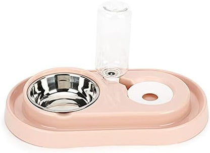 Love Dream Double Dog Cat Bowls Raised No-Spill Dog Food and Water Bowl Set