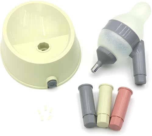 NACOCO Pet Standing Water Dispenser Cat Dog Standing Bowl with Detachable Pole Automatically Feeding Water Height Adjustable(Green-Grey)