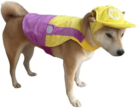 ComfyCamper Hat and Suspenders Dog Costume - X Large Medium Small Lab Star Space Cosplay Halloween Costumes, Medium, Yellow and Purple - Image 3
