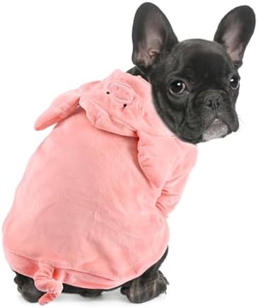 DELIFUR Dog Pig Costume for Halloween, Pink, Medium by DELIFUR