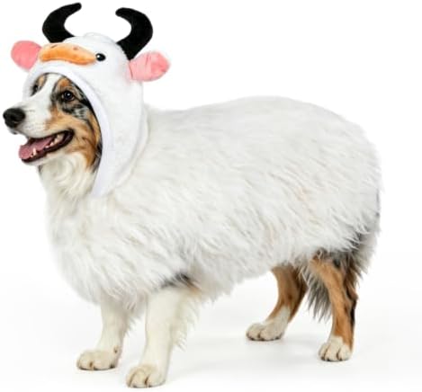 Hotumn White Highland Cow Dog Halloween Costume for Medium Pets (Large) by Hotumn