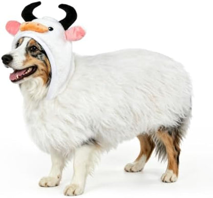 Hotumn White Highland Cow Dog Halloween Costume for Medium Pets (Large) by Hotumn