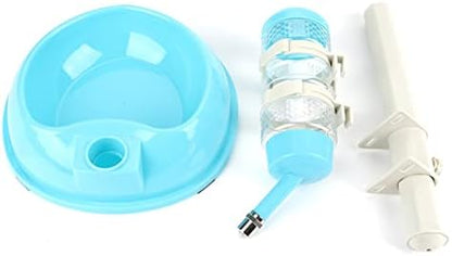 Pet Water Dispenser and Food Bowl, Pet Dog Cat Water Food Feeder Bowl Bottle Standing Dispenser, Height Adjustable Automatic Water Dispenser Feeding Station for Pets Cats Dogs