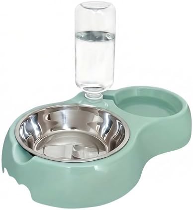 Dual-Use Cat & Dog Bowl - Automatic Water Dispenser with Non-Slip Base, Easy-Clean Design for Cats & Small Dogs, Cat Water Dispenser, Easyclean Material, Dog Food Dispenser, Dog Feeder (Blue)