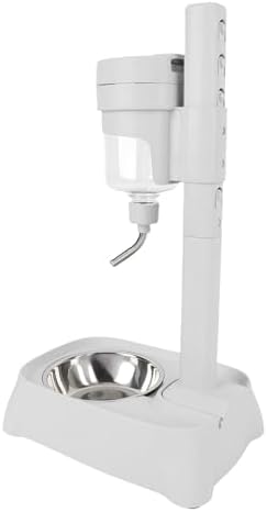 ANGGREK Pet Stagnant Water Dispenser, Versatile Automatic Easy Clean Dog Water Bottle Dispenser with Holder for Cats Dogs (Elegant Gray)