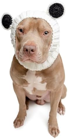 Zoo Snoods Panda Costume - Warm Knit Dog Snood Wrap for Pets, Neck Ear Cover Protection, Halloween Winter (Large) by ZooSnoods