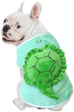 NACOCO Halloween Dog Turtle Costume - Pet Christmas Cosplay Clothes Puppy Funny Winter Warm with D-Ring Soft Coat Outfit Apparel Vest for Small Medium Large Dogs (Green, M) by HOME