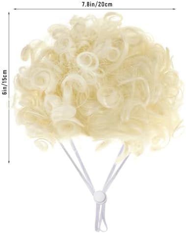 Funny Pets Wigs for Dog, Blonde Curly Adjustable Pet Wig for Dogs, Halloween Pet Costume Accessories for Christmas, Parties, Festivals Cosplay, Gold, Fits 12-24 Inches Head Circumference - Image 3