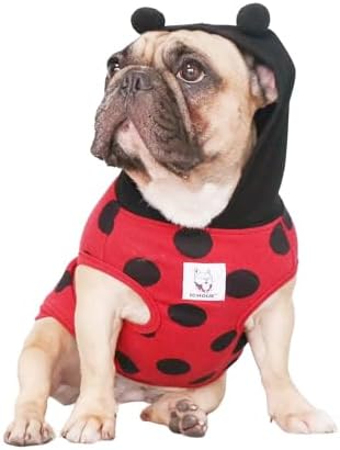 iChoue French Bulldog Halloween Costume Clothes Hoodies Outfits Ladybug, M by IAMAFRENCHIE