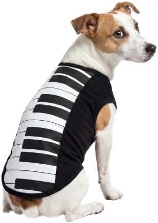 Fitwarm Piano Dog Halloween Costume Shirt, Funny Halloween Costumes for Small Dogs Boy Girl, Unique Pet Outfit, Black, White, XL by Fitwarm