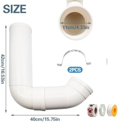 Gravity Dog Self Feeder, Automatic PVC Pipe Pet Food Dispenser, Large Capacity Hanging Chicken Feeder Station, Auto Refill Bowl for Cat Dog Chicken Turkeys Indoor & Outdoor Use, White