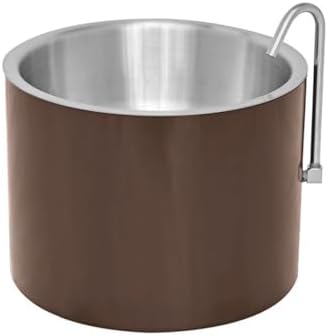Smart Dog Water Bowl for Outside - Connects to Garden Hose - WiFi App Controlled Timer for Automatic Water Flow - Stainless Steel Outdoor Pet Water Bowl - Large Capacity (Brown)