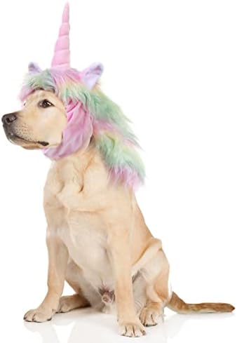 Onmygogo Funny Pet Reindeer Moose Costumes for Dog, Cute Furry Pet Wig for Halloween Christmas, Pet Clothing Accessories by Onmygogo