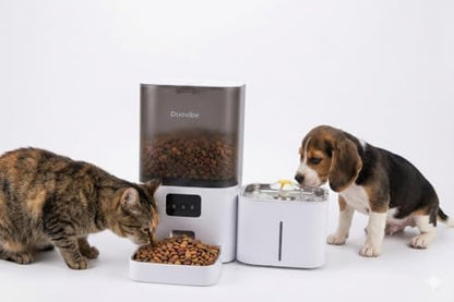 Smart Pet 2 in 1 Feeder and Fountain Water, WiFi App Control Automatic (White)