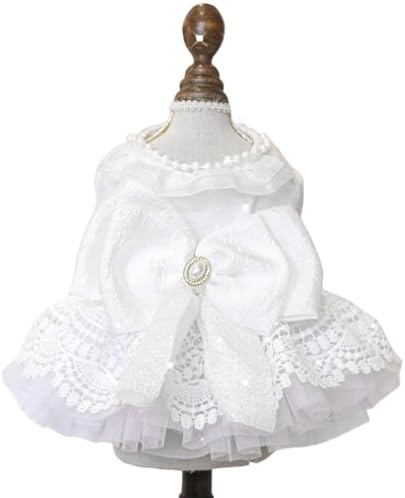 Fashion Sweet Puppy Dog Blingbling Princess Skirt Pet Dog Lace Cake Camisole Tutu Dress E-White-1 S by MaruPetyourkidsfriends