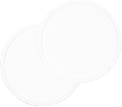 Waggo Habit Silicone Dog Placemat – Set of 2 Modern Heavyweight Silicone Dog Food Mats, Dishwasher Safe, Non-Slip, Solid Color – White (Large, 9")