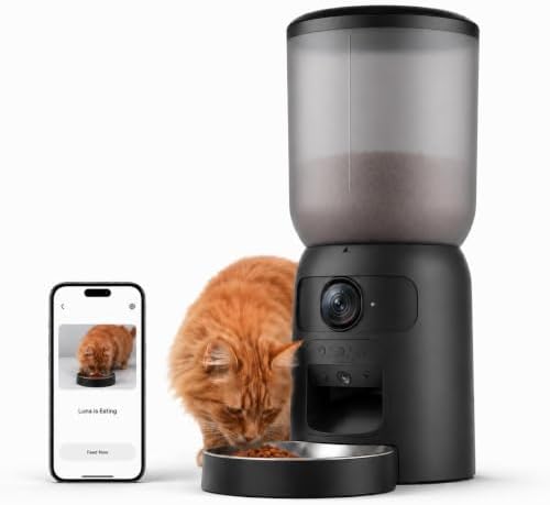 Automatic Cat Feeder with Camera, 2K WiFi App-Controlled Pet Feeder