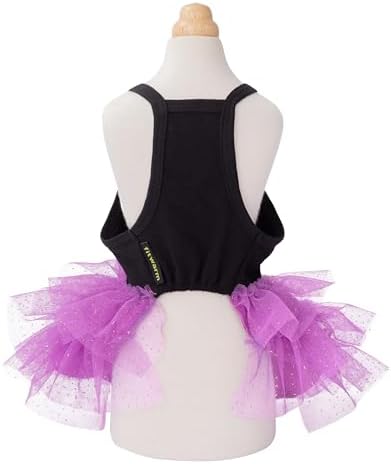 Fitwarm Witch Please Halloween Dog Tutu Dress, Funny Halloween Costumes for Small Girl Dogs, Pet Outfit, Black, Purple, XS - Image 2