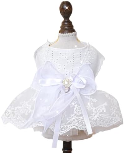 Fashion Sweet Puppy Dog Blingbling Princess Skirt Pet Dog Lace Cake Camisole Tutu Dress K-White XL by MaruPetyourkidsfriends