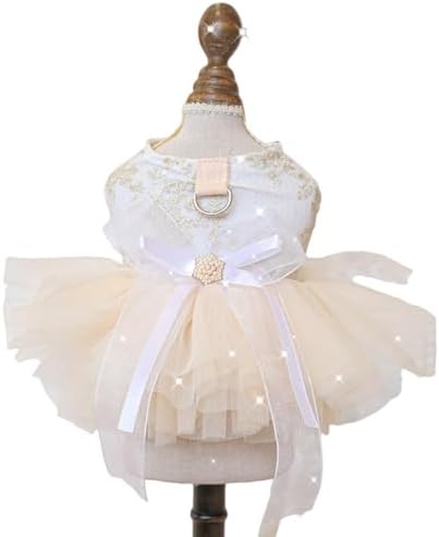 Fashion Sweet Puppy Dog Blingbling Princess Skirt Pet Dog Lace Cake Camisole Tutu Dress E-White M by MaruPetyourkidsfriends