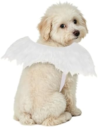 ADOGGYGO Angel Wings Dog Costume, White Faux Fur Halloween Dog Wing, Small by ADOGGYGO