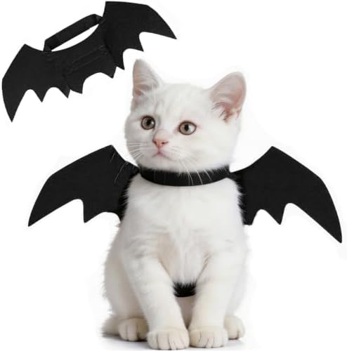 Halloween Pet Bat Wings Costume for Small Medium Large Dogs Cats Adjustable Black Bat Costume Wings for Pet Halloween Cosplay Party. by NotiGat