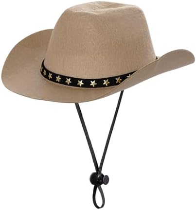 choyaxo Pet Cowboy Costume Cosplay Cap Halloween Costumes for Dogs Cat Pet Party Decoration Mini Cowboy Hat (Khaki, Large) by choyaxo
