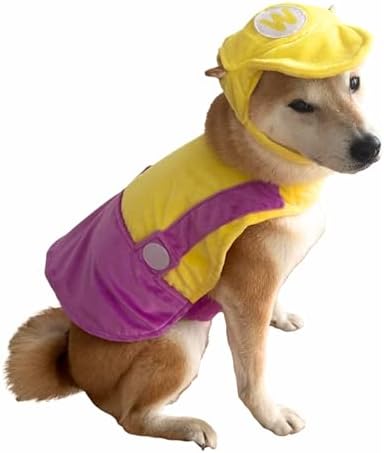 ComfyCamper Hat and Suspenders Dog Costume - X Large Medium Small Lab Star Space Cosplay Halloween Costumes, Small, Yellow and Purple by ComfyCamper