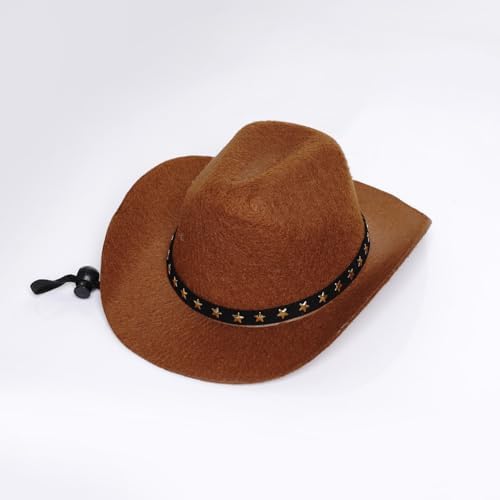 choyaxo Halloween Costumes for Dogs Cat Pet Cowboy Costume Cowboy Hat with Bandana Set for Halloween, Christmas, Holiday, Party, Cosplay (Brown, Large) - Image 3