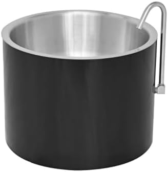 Smart Dog Water Bowl for Outside - Connects to Garden Hose - WiFi App Controlled Timer for Automatic Water Flow - Stainless Steel Outdoor Pet Water Bowl - Large Capacity (Black)