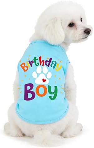 3-Piece Small Dog Happy Birthday Boy Shirt, Colorful, L - Image 3