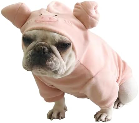 Pig Pet Costume for French Bulldog, Funny Pig Outfit, Dog & Cat Party Clothes, Halloween Cosplay (S) by Unknown