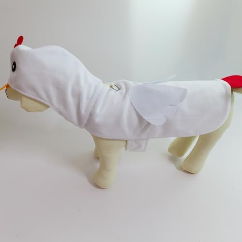 Dog Halloween Costumes Dog Chicken Costume Halloween Pet Clothes for Halloween Pet Party Cosplay (White, Large) - Image 2