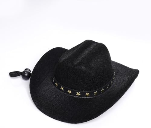 choyaxo Halloween Costumes for Dogs Cat Pet Cowboy Costume Cowboy Hat with Bandana Set for Halloween, Christmas, Holiday, Party, Cosplay (Black, Large) - Image 3