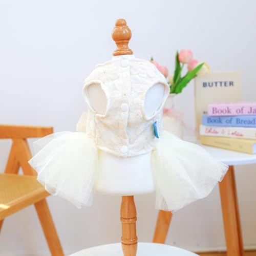 Fashion Sweet Puppy Dog Blingbling Princess Skirt Pet Dog Lace Cake Camisole Tutu Dress C-White XL - Image 2