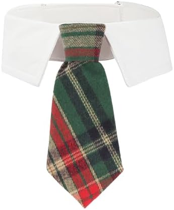 ADOGGYGO Christmas Dog Necktie, Xmas Pet Tuxedo Costume, Green Plaid Christmas Neck Tie Collars for Large Dogs (Large) by ADOGGYGO
