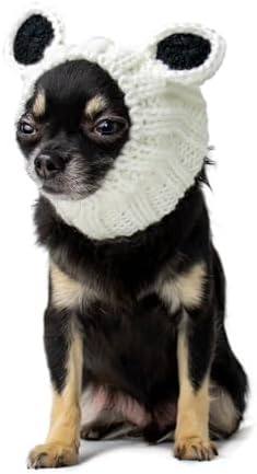 Zoo Snoods Panda Costume - Warm Knit Dog Snood Wrap for Pets, Neck Ear Cover Protection, Halloween Winter (Small) by ZooSnoods