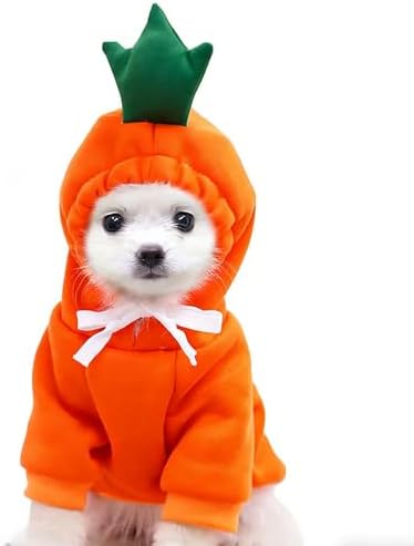 Dog Hoodie Warm Autumn Winter Pet Sweatshirt (Orange Carrot Hoodie,S) by guangte