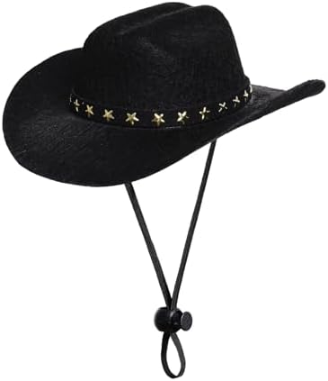 choyaxo Pet Cowboy Costume Cosplay Cap Halloween Costumes for Dogs Cat Pet Party Decoration Mini Cowboy Hat (Black, Large) by choyaxo