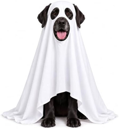 Halloween Ghost Dog Costume Glow Eyes Breathable Outfit for Large Dogs by Unknown