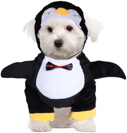 DELIFUR Dog Halloween Penguin Costume - Adorable Pet Clothes Animal Cosplay Halloween Costume for Small Dogs Holiday Funny Outfits (Penguin, Small) by DELIFUR