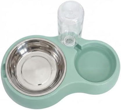 Dual-Use Cat & Dog Bowl - Automatic Water Dispenser with Non-Slip Base, Easy-Clean Design for Cats & Small Dogs, Cat Water Dispenser, Easyclean Material, Dog Food Dispenser, Dog Feeder (Blue)