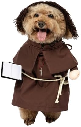 NACOCO Halloween Dog Priest Costume - Pet Minister Clothes Cat Funny Pope Clergy Outfit Apparel Adjustable for Small Medium and Large Dogs(Brown Priest, XS) by HOME