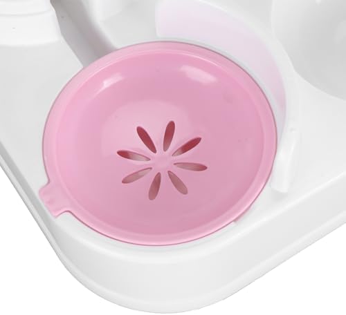 Automatic Cat Feeder and Water Dispenser Set, Pet Food Water Dispenser, Automatic Dog Feeder and Dog Water Dispenser, 2 in 1 Large Capacity Detachable Automatic Cat Waterer Feeder for Dog Puppy (Pink)