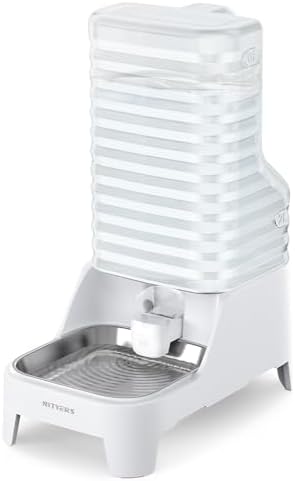 Automatic Dog Water Bowl Dispenser with Patented Faucet - 6L Large Gravity Cat Water Dispenser with Handle, Filter & Adjustable Base, Wide Mouth for Easy Clean, BPA-Free, Stainless Steel Pet Waterer