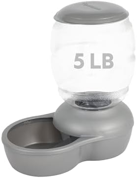Petmate Replendish Automatic Cat and Dog Feeder, 5lb, Pearl Silver Grey